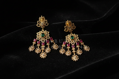 Diamond Earrings Chandbali 925 Silver Jewelry Silver Earrings - SHABURIS