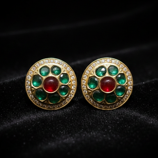 Polki Earrings Diamond Earrings Cocktail Earrings 925 Silver Jewelry Silver Earrings  Diamond Studs- SHABURIS