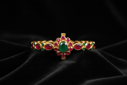 Ruby bangle,Pure Silver Jewellery Indian ,simple openable bangle,rubies,Indian party wear jewelry,Indian kids Jewelry-NIHIRA-SHABURIS
