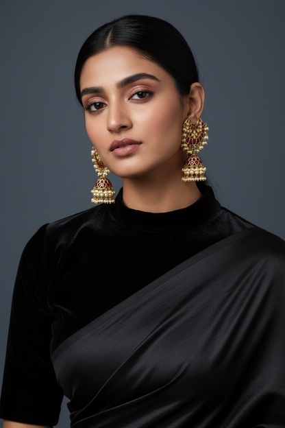 Diamond Earrings Chandbali 925 Silver Jewelry Silver Earrings - SHABURIS