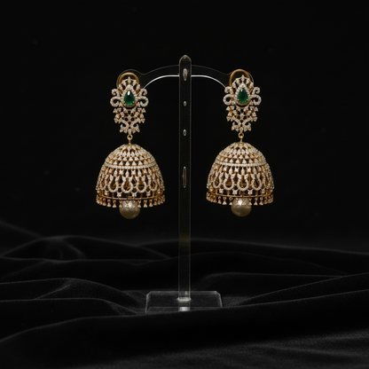 Polki Studs Polki Earrings Cocktail Earrings Diamond Studs Diamond Earrings Simple Studs Pearl Studs 925 Silver Earrings Silver Jewelry - SHABURIS