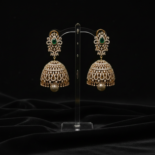 Polki Studs Polki Earrings Cocktail Earrings Diamond Studs Diamond Earrings Simple Studs Pearl Studs 925 Silver Earrings Silver Jewelry - SHABURIS