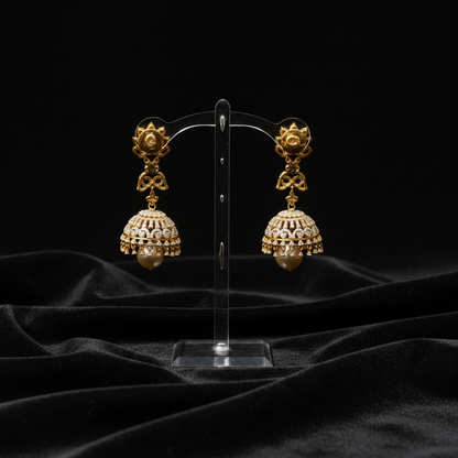 Polki Studs Polki Earrings Cocktail Earrings Diamond Studs Diamond Earrings Simple Studs Pearl Studs 925 Silver Earrings Silver Jewelry - SHABURIS