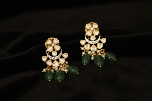 Polki studs Diamond Studs 925 Silver Jewelry Silver Earrings -SHABURIS