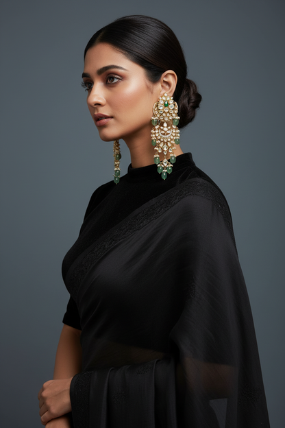 Chandbalis silver Earrings 925 Silver Jewelry - SHABURIS