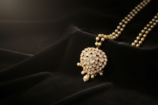 Pure Silver Jewellery Indian ,pearl polki Necklace, Indian Necklace,Indian Bridal,Indian Wedding Jewelry,pure Silver jewelry-NIHIRA-SHABURIS