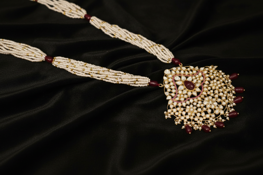 Pure Silver Jewellery Indian ,pearl polki Necklace, Indian Necklace,Indian Bridal,Indian Wedding Jewelry,pure Silver jewelry-NIHIRA-SHABURIS