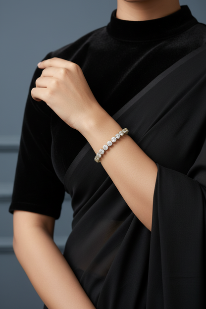 Diamond bangle indian,South Indian jewelry,Pure silver diamond pendent,swarovski bangle,Indian bangles -NIHIRA-SHABURIS
