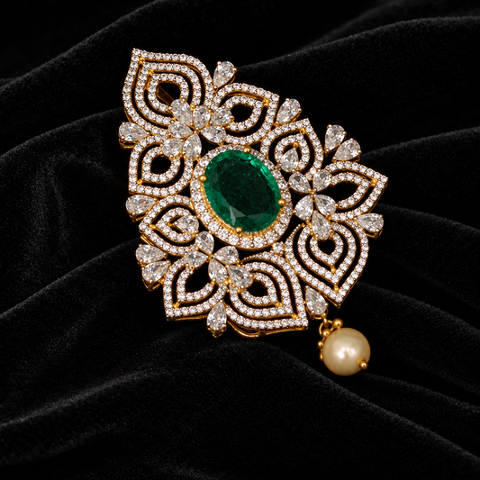 Swarovski pendant,swarovski chain,sabyasachi jewelry inspired Traditional indian Jewelery,Polki haram,Pure silver jewelry-NIHIRA