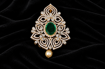 Swarovski pendant,swarovski chain,sabyasachi jewelry inspired Traditional indian Jewelery,Polki haram,Pure silver jewelry-NIHIRA