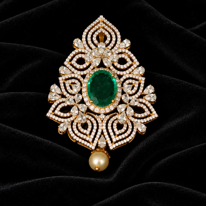 Swarovski pendant,swarovski chain,sabyasachi jewelry inspired Traditional indian Jewelery,Polki haram,Pure silver jewelry-NIHIRA