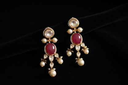 Polki Studs Polki Earrings Cocktail Earrings Diamond Studs Diamond Earrings Simple Studs Pearl Studs 925 Silver Earrings Silver Jewelry - SHABURIS