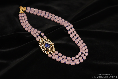 Tassel Necklace Pink Saphire Cocktail Necklace Tanzanite Necklace 925 Silver Necklace - SHABURIS