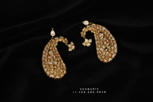 Diamond Jhumka Diamond Earrings 925 Silver Jewelry Silver Earrings Earcuffs - SHABURIS