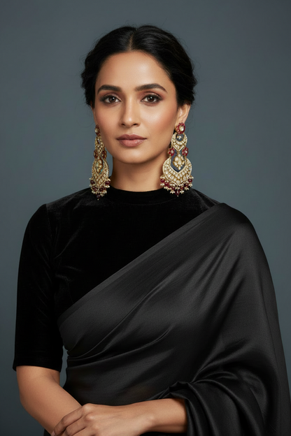Chandbalis Passa Earrings Polki Earrings Diamond Earrings Polki Jhumkas 925 Silver Jewelry Silver Earrings -SHABURIS