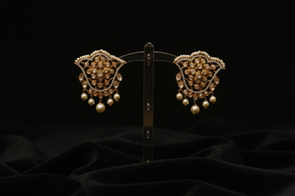 Polki Studs Polki Earrings Cocktail Earrings Diamond Studs Diamond Earrings Simple Studs Pearl Studs 925 Silver Earrings Silver Jewelry - SHABURIS