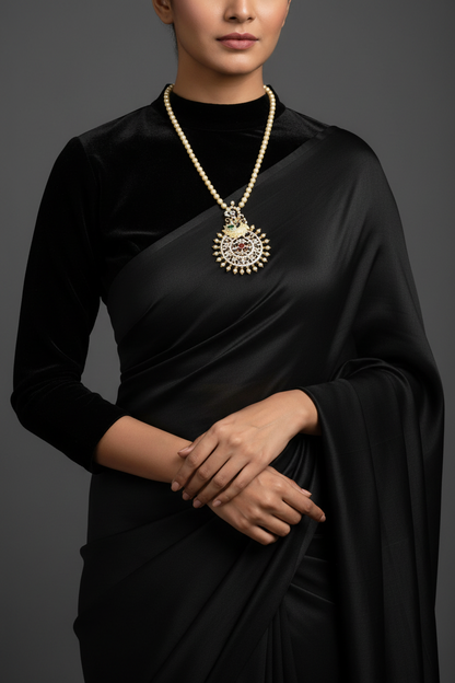 Swarovski pendant,swarovski chain,sabyasachi jewelry inspired Traditional indian Jewelery,Polki haram,Pure silver jewelry-NIHIRA