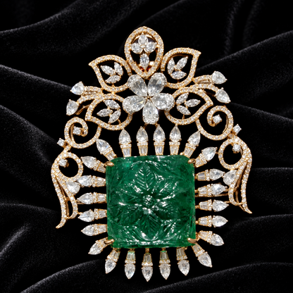 Latest Indian Jewelry,South Indian Jewellery,Pure silver diamond pendent,Swaroski Pendent,Indian Wedding Jewelry -NIHIRA-SHABURIS