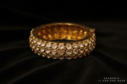 Polki Bangle Diamond Bangle 925 Silver Bange Silver Jewelry -SHABURIS