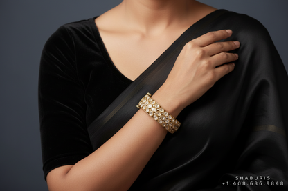 Polki Bangle Diamond Bangle 925 Silver Bange Silver Jewelry -SHABURIS