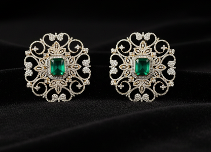 Diamond studs Big Diamond Earrings 925 Silver Jewelry Silver Earrings - SHABURIS