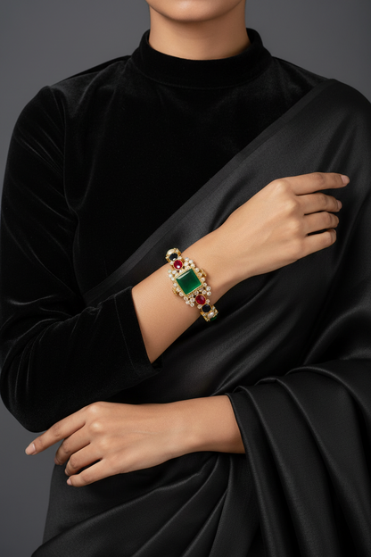 Navaratan bangle,Pure Silver Jewellery Indian ,Moissanite Bangles,Indian Bangles,Navatan Bangles,Multi Color Stone Jewelry,Polki Bangle