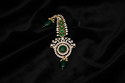 Saree brooch, wedding jewelry,sabyasachi jewelry inspired Traditional indian Jewelery,Polki,Pure silver jewelry-NIHIRA