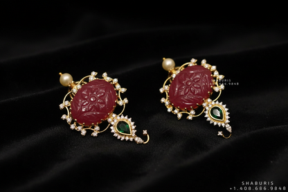 Polki Earrings Diamond Earrings Cocktail Earrings 925 Silver Jewelry Silver Earrings  Diamond Studs Diamond Jhumkas - SHABURIS