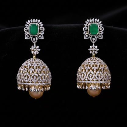 Polki Studs Polki Earrings Cocktail Earrings Diamond Studs Diamond Earrings Simple Studs Pearl Studs 925 Silver Earrings Silver Jewelry - SHABURIS