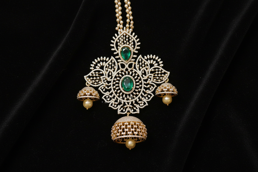 Swarovski pendant,swarovski chain,sabyasachi jewelry inspired Traditional indian Jewelery,Polki haram,Pure silver jewelry-NIHIRA