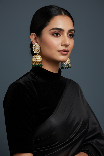 Polki Studs Polki Earrings Cocktail Earrings Diamond Studs Diamond Earrings Simple Studs Pearl Studs 925 Silver Earrings Silver Jewelry - SHABURIS