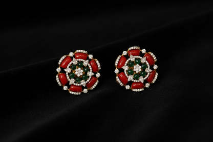 Polki Studs Polki Earrings Cocktail Earrings Diamond Studs Diamond Earrings Simple Studs Pearl Studs 925 Silver Earrings Silver Jewelry - SHABURIS