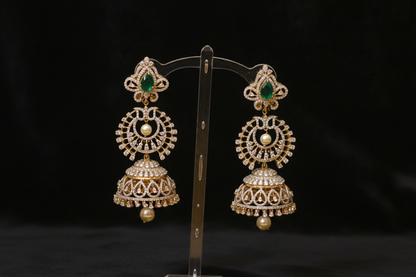 Polki Studs Polki Earrings Cocktail Earrings Diamond Studs Diamond Earrings Simple Studs Pearl Studs 925 Silver Earrings Silver Jewelry - SHABURIS