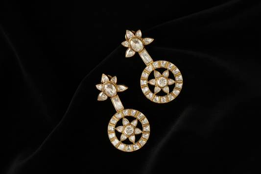 Polki Studs Polki Earrings Cocktail Earrings Diamond Studs Diamond Earrings Simple Studs Pearl Studs 925 Silver Earrings Silver Jewelry - SHABURIS