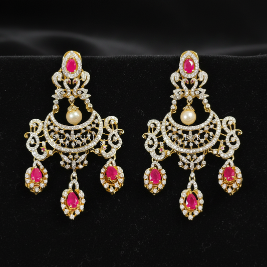 Polki Studs Polki Earrings Cocktail Earrings Diamond Studs Diamond Earrings Simple Studs Pearl Studs 925 Silver Earrings Silver Jewelry - SHABURIS