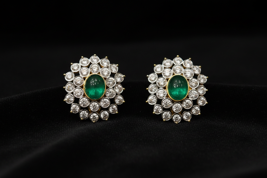 Polki Studs Polki Earrings Cocktail Earrings Diamond Studs Diamond Earrings Simple Studs Pearl Studs 925 Silver Earrings Silver Jewelry - SHABURIS