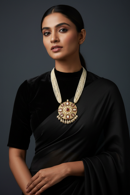 Polki set Jewelry,Pure Silver Jewellery Indian,Moissanite Maharani set,Sabyasachi style,Indian Bridal,Indian Wedding Jewelry-NIHIRA-SHABURIS