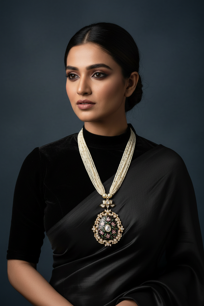 Menakari Jewelry,Pure Silver Jewellery Indian,Moissanite Maharani set,Sabyasachi style,Indian Bridal,Indian Wedding Jewelry-NIHIRA-SHABURIS