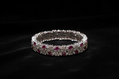 Diamond bangle ,Pure Silver Jewellery Indian ,Bangle,Big Kundan Bangle,Indian Bridal,Indian Wedding Jewelry-NIHIRA-SHABURIS