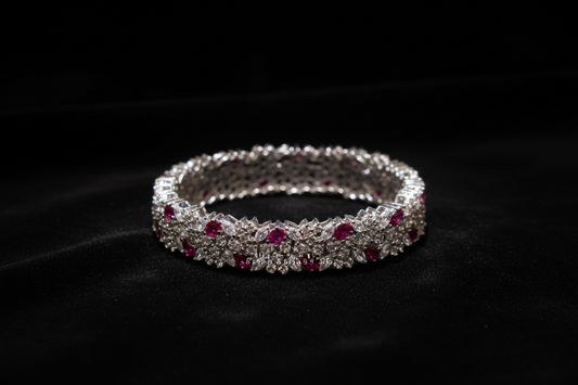 Diamond bangle ,Pure Silver Jewellery Indian ,Bangle,Big Kundan Bangle,Indian Bridal,Indian Wedding Jewelry-NIHIRA-SHABURIS