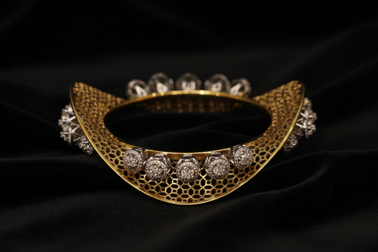 Diamond Bangle ,Pure Silver Jewellery Indian ,Bangle,Big Kundan Bangle,Indian Bridal,Indian Wedding Jewelry-NIHIRA-SHABURIS