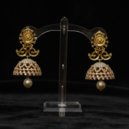 Polki Studs Polki Earrings Cocktail Earrings Diamond Studs Diamond Earrings Simple Studs Pearl Studs 925 Silver Earrings Silver Jewelry - SHABURIS