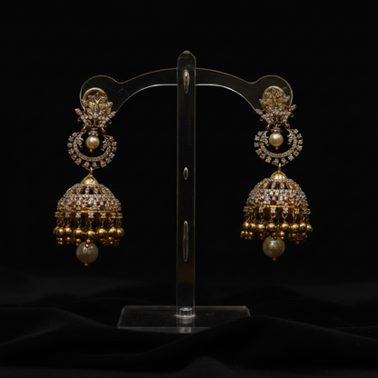 Polki Studs Polki Earrings Cocktail Earrings Diamond Studs Diamond Earrings Simple Studs Pearl Studs 925 Silver Earrings Silver Jewelry - SHABURIS