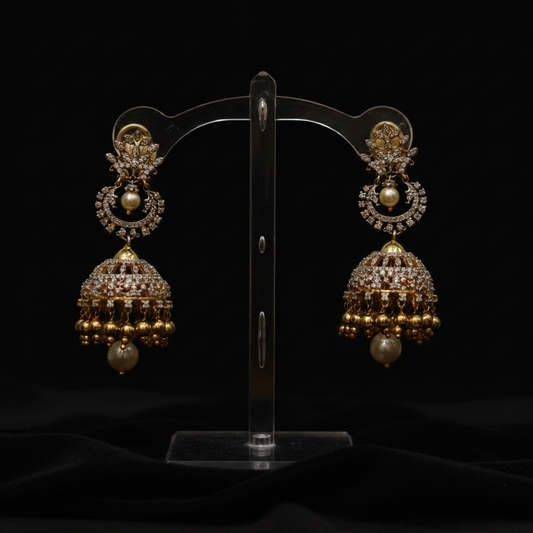 Polki Studs Polki Earrings Cocktail Earrings Diamond Studs Diamond Earrings Simple Studs Pearl Studs 925 Silver Earrings Silver Jewelry - SHABURIS
