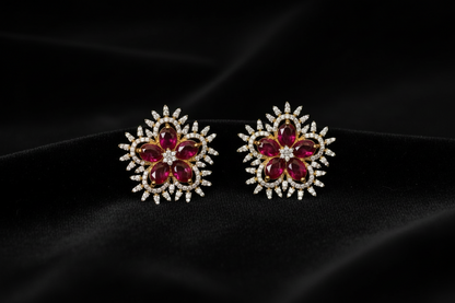 Polki Studs Polki Earrings Cocktail Earrings Diamond Studs Diamond Earrings Simple Studs Pearl Studs 925 Silver Earrings Silver Jewelry - SHABURIS