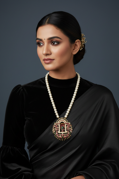 Shiva pendant,shiv ling,sabyasachi jewelry inspired Traditional indian Jewelery,lord shiva,Pure silver jewelry-NIHIRA