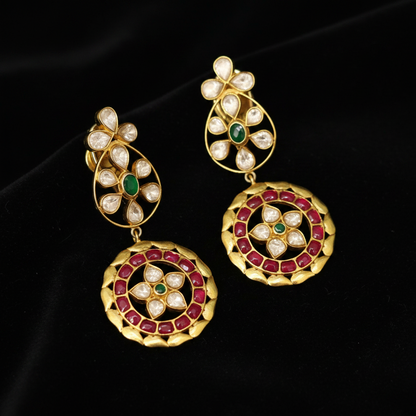 Polki Studs Polki Earrings Cocktail Earrings Diamond Studs Diamond Earrings Simple Studs Pearl Studs 925 Silver Earrings Silver Jewelry - SHABURIS
