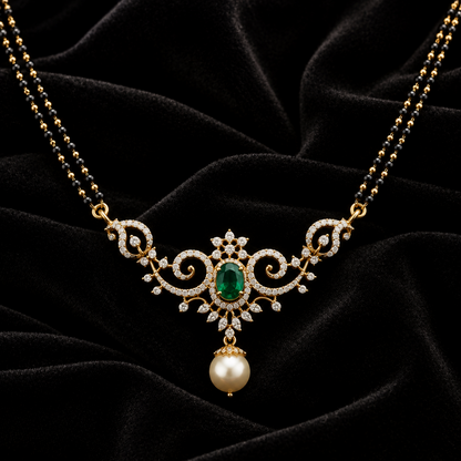 Nalla pusalu black diamonds mangalasutram diamond mangalasutra black bead jewelry indian black diamonds pure silver jewelry indian -SHABURIS