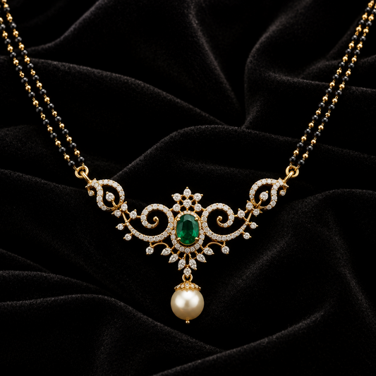 Nalla pusalu black diamonds mangalasutram diamond mangalasutra black bead jewelry indian black diamonds pure silver jewelry indian -SHABURIS