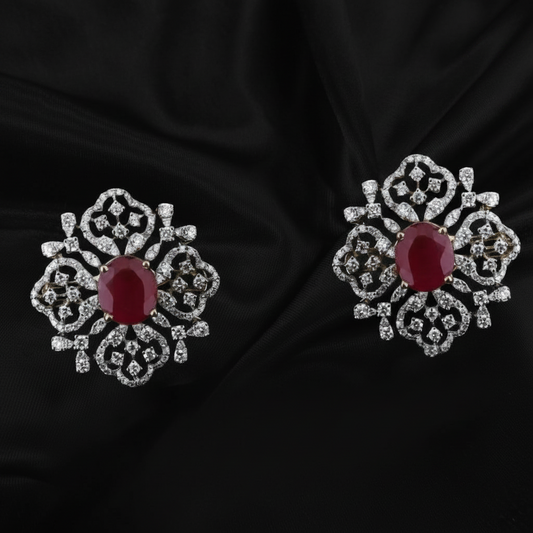 Diamond earring,pure silver jewelry indian jewelry sets indian gold jewelry look a like south indian earrings party wear earrings - SHABURIS